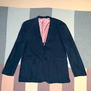 Alan Flusser Navy Blazer with Red Lining